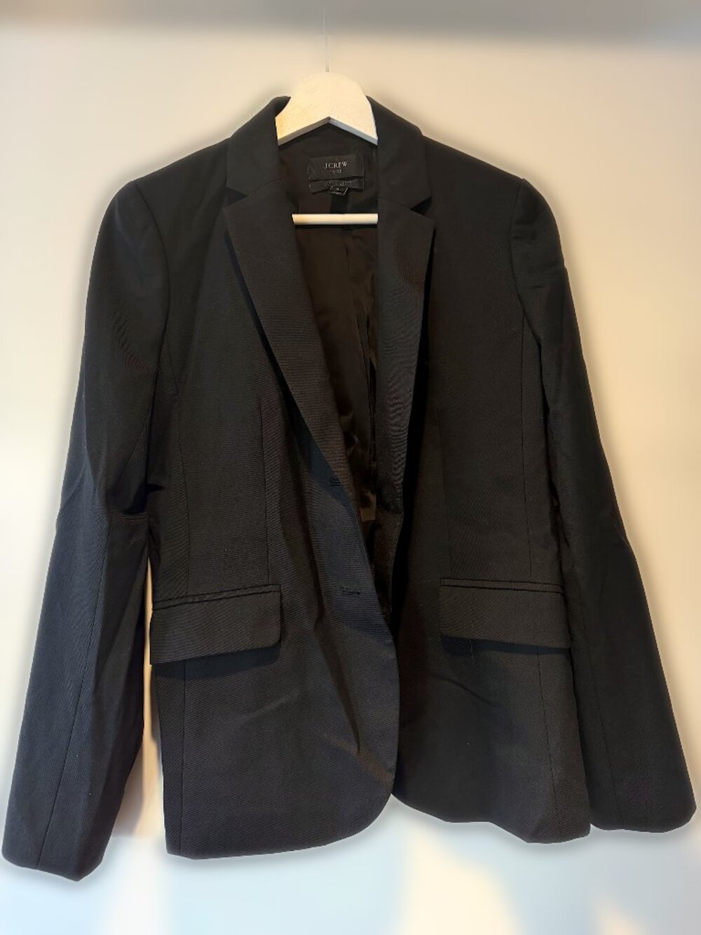J.Crew 100% Wool Two Button Blazer Black 4